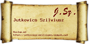 Jutkovics Szilviusz névjegykártya